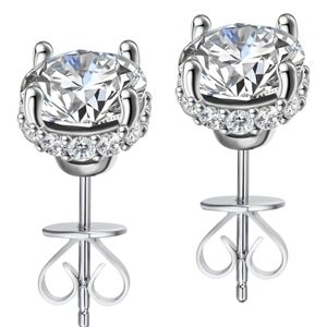 2 CARAT MOISSANITE STUD EARRINGS WITH GRA CERTIFICATE S925 STERLING SILVER. NWT